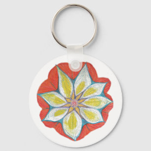 Porte-clés Yoga Fleur Mandala Bouton Clé Bouton