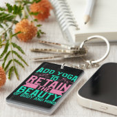 Porte-clés Yoga Lover | Ajouter Le Yoga Pour Conserver La Bea (Devant droit)