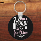 Porte-clés Yoga Lover | Will Yoga Pour Vin (Recto)