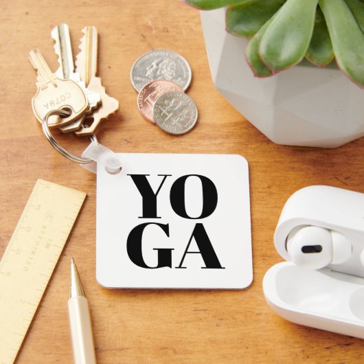 Porte-clés YOGA noir et blanc pose photo porte - clé cadeau (Bureau)