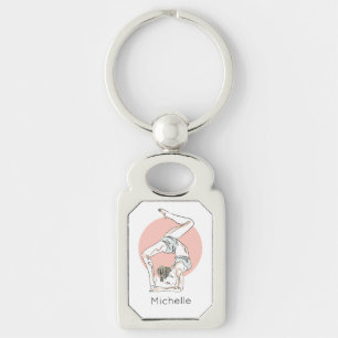 Porte-clés Yoga Woman nom personnalisé porte - clé