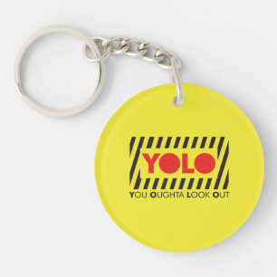 Porte-clés YOLO avec la précaution rouge