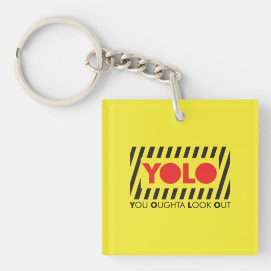 Porte-clés YOLO avec la précaution rouge (Devant)