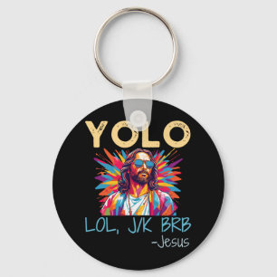 Porte-clés Yolo Lol Jk Brb Jésus Noël de Pâques Funny Reliant