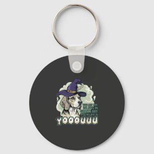 Porte-clés Yooouuu Fantômes Chien Beagle Chapeau de Sorcière