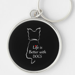 Porte-clés Yorkie Life est meilleur avec Chiens Chemise Thème