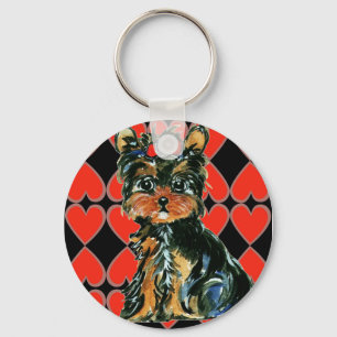 Porte-clés Yorkie Poo de la Saint-Valentin