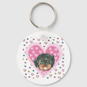 Porte-clés Yorkie Poo de la Saint-Valentin