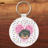 Porte-clés Yorkie Poo de la Saint-Valentin (Recto)