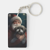 Porte-clés Yorkipoo avec Noël Festif du Père Noël (Dos)