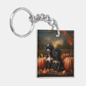 Porte-clés Yorkipoo Chiot Automne Citrouille délice (Devant gauche)