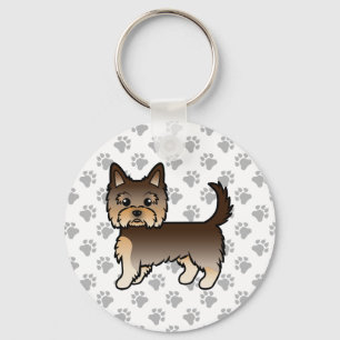 Porte-clés Yorkshire Terrier Cartoon Chocolat Chien & Pattes