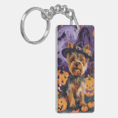 Porte-clés Yorkshire Terrier Chien Halloween sorcière et Citr (Devant gauche)