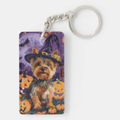 Porte-clés Yorkshire Terrier Chien Halloween sorcière et Citr (Dos)