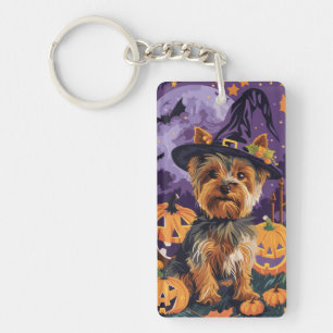 Porte-clés Yorkshire Terrier Chien Halloween sorcière et Citr