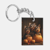 Porte-clés Yorkshire Terrier Chiot Automne Citrouille délice (Devant gauche)