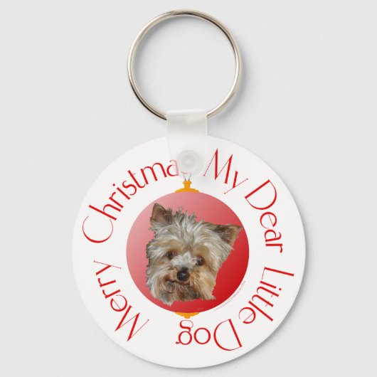 Porte-clés Yorkshire Terrier de Noël (Recto)