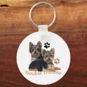 Porte-clés Yorkshire Terrier Double Trouble Cadeaux (Recto)