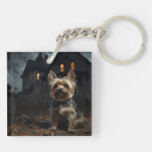 Porte-clés Yorkshire Terrier Halloween effrayant (Dos)