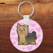 Porte-clés Yorkshire Terrier Love (cheveux longs sans arc) (Recto)