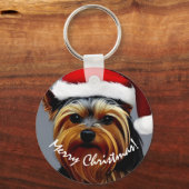 Porte-clés Yorkshire Terrier Noël (Recto)