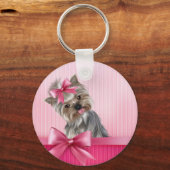 Porte-clés Yorkshire Terrier Pink Princess Yorkie Puppy Dog (Recto)