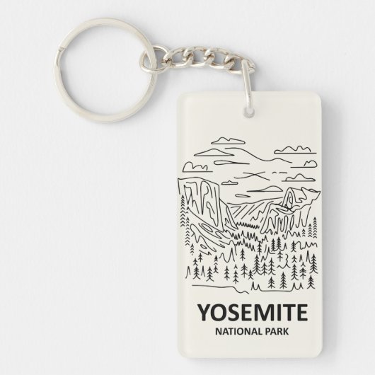 Porte-clés Yosemite National Park Line Art (Devant)