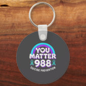 Porte-clés You 988 Suicide Prevention Awareness Rainbow Ribbo (Recto)