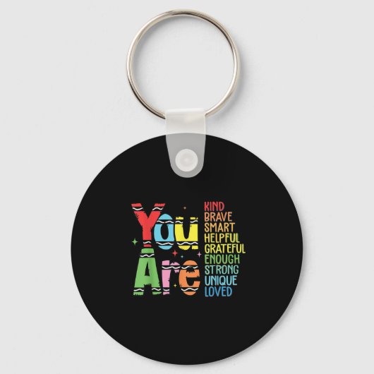 Porte-clés You Are Kind Smart Brave Motivational Back To Scho (Recto)