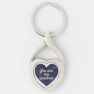 Porte-clés You Are My Universe – Romantic Galaxy Heart Keycha