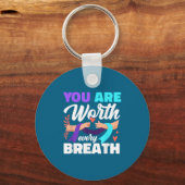 Porte-clés You Are Worth Every Breath Depression Awareness  (Recto)