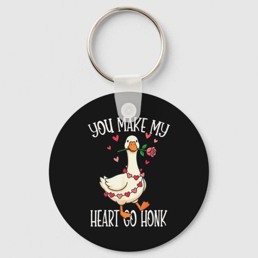 Porte-clés You Make My Heart Go Honk Valentine Goose  (Recto)