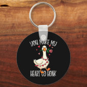 Porte-clés You Make My Heart Go Honk Valentine Goose  (Recto)
