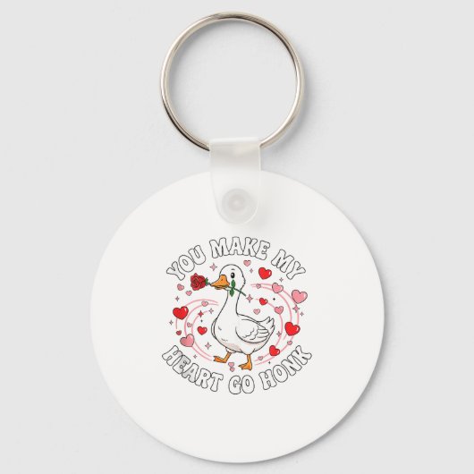 Porte-clés You Make My Heart Go Honk Valentine Goose Love Cou (Recto)