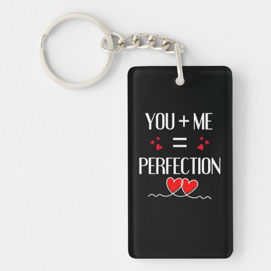 Porte-clés You + Me = Perfection - Mignonne Conception Couple (Devant)