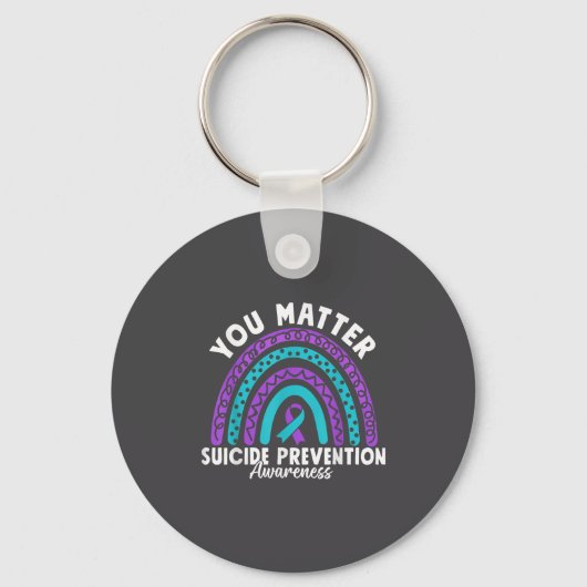 Porte-clés You Suicide Prevention Awareness Teal &amp; Purple (Recto)