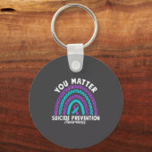 Porte-clés You Suicide Prevention Awareness Teal &amp; Purple (Recto)