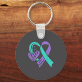 Porte-clés You Suicide Prevention Awareness Teal Purple Heart (Recto)