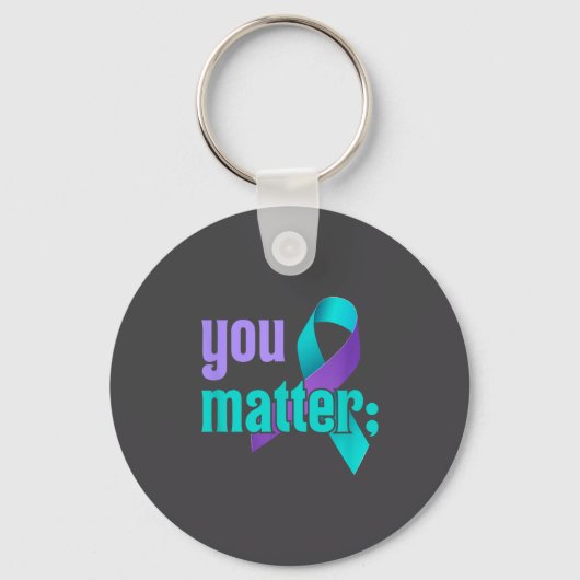 Porte-clés You Suicide Prevention Awareness Teal Purple Rainb (Recto)
