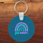 Porte-clés You Suicide Prevention Awareness Teal Purple Rainb (Recto)