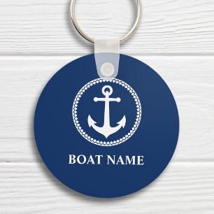 Porte-clés Your Boat Name Sea Anchor Blue