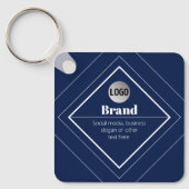 Porte-clés Your Logo & Customizable Modern Design | Navy Blue (Recto)