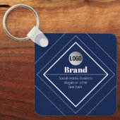 Porte-clés Your Logo & Customizable Modern Design | Navy Blue (Recto)
