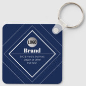 Porte-clés Your Logo & Customizable Modern Design | Navy Blue (Dos)
