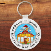 Porte-clés Your School Photo Personalized Class Reunion Gifts (Recto)