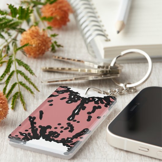 Porte-clés Your Taste, Your Power – Abstract Mauve & Black (Devant droit)