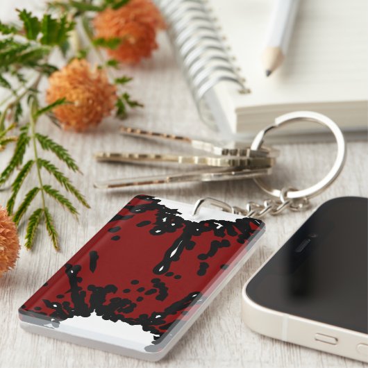 Porte-clés Your Taste, Your Power – Abstract Red & Black  (Devant droit)