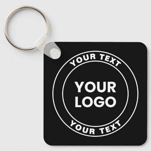 Porte-clés Your Uploaded Logo + Bold Circular Text  (Recto)