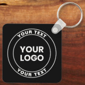 Porte-clés Your Uploaded Logo + Bold Circular Text  (Verso)