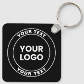 Porte-clés Your Uploaded Logo + Bold Circular Text  (Dos)